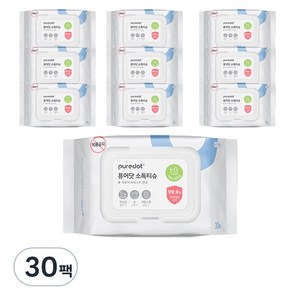 퓨어닷 NEW 소독티슈, 30팩, 30매