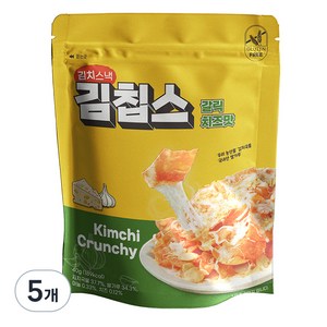 더다믐 김치부각 김칩스 과자 갈릭치즈맛, 40g, 5개