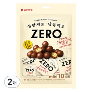 롯데제로 크런치 초코볼, 2개, 140g