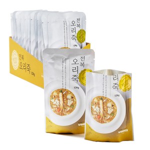 원더푸드 반려동물용 죽, 전복 + 오리 혼합맛, 120g, 12개