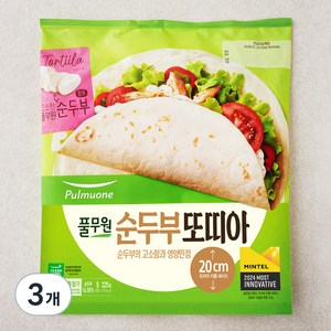 풀무원 순두부 또띠아 20cm 5입, 225g, 3개