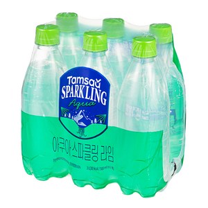 탐사 아쿠아 스파클링 라임 무라벨, 500ml, 6개