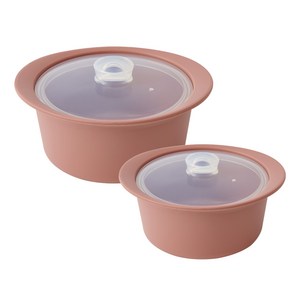 퍼기 이유식 멀티 찜기 800ml + 550ml 세트, 대형 + 소형, 1세트, 드라이로즈