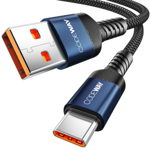 코드웨이 USB A-C타입 고속 충전케이블, 1.2m, 블루, 1개