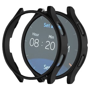 모할랩 갤럭시워치 호환 액정 보호 하드 케이스 42mm, 01 블랙