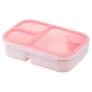 락앤락 투고 3칸 나눔 도시락 크리미피치, 1개, 단품