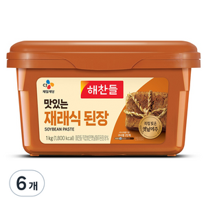 해찬들 맛있는 재래식 된장, 1kg, 6개