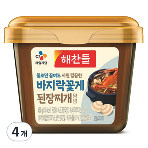 해찬들 물로만 끓여도 바지락꽃게 된장찌개양념, 4개, 450g