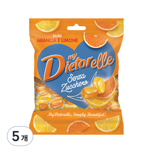 디에토렐레 무설탕 캔디 오렌지 레몬, 70g, 5개