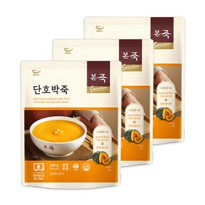 본죽 데워서 바로 먹는 단호박죽, 330g, 3개