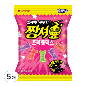 롯데웰푸드 짱셔요 트리플믹스, 51g, 5개