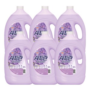 샤프란 섬유유연제 릴렉싱아로마 본품, 3.1L, 6개