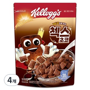 켈로그 오곡으로 만든 첵스 초코 시리얼, 570g, 4개