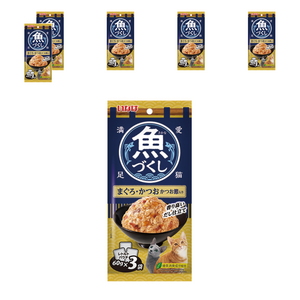 이나바 고양이 생선 가득 파우치, 혼합맛(참치/가다랑어/가다랑어포 ), 180g, 6개