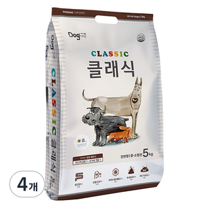 도그랑 전연령 중소형견 클래식 건식사료, 닭, 5kg, 4개