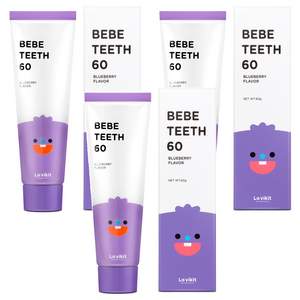라비킷 베베티스60 블루베리향 무불소 아기치약, 60g, 3개