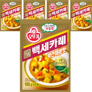 오뚜기 백세 카레 약간매운맛, 100g, 5개