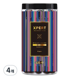 크리오 엑스퍼트 멀티케어 와이드 항균 초극세모 칫솔, 15개입, 4개