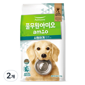 풀무원아미오 강아지 기능성 사료, 장건강/유산균, 1.5kg, 2개