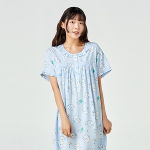 모던하우스 여성용 버터샵 찰랑찰랑 파자마 반팔 원피스 멍솜이