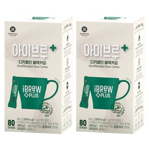 아이브루 플러스 디카페인 블랙커피, 1g, 80개입, 2개