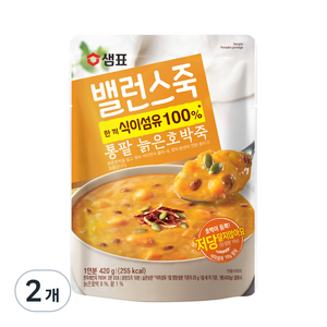 샘표 밸런스죽 통팥 늙은호박죽, 420g, 2개