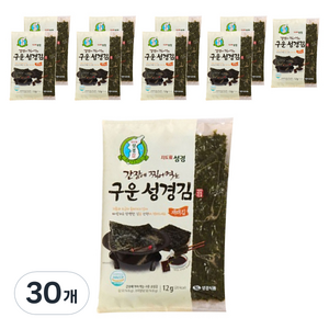 지도표성경 간장에 찍어 먹는 구운김, 12g, 30개