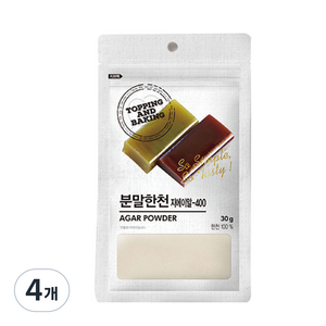 큐원 홈베이킹 분말한천, 30g, 4개