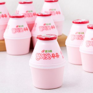 빙그레 딸기맛 우유, 240ml, 8개