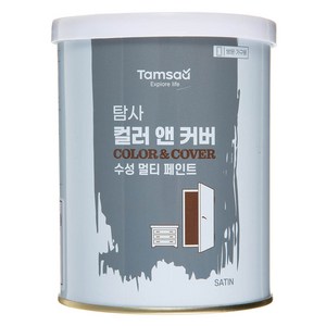 탐사 컬러 앤 커버 멀티 페인트 1L 방문가구용, 화이트, 1개