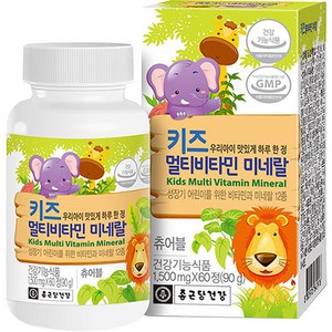 종근당건강 키즈 멀티비타민 미네랄, 60정, 90g, 1개