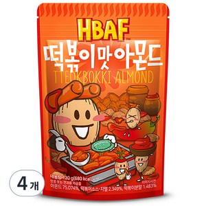 바프 떡볶이맛 아몬드, 120g, 4개