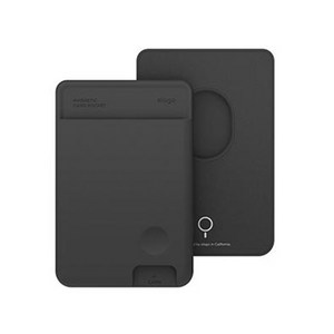 엘라고 맥세이프 실리콘 카드지갑 휴대폰 케이스, 블랙, 1개