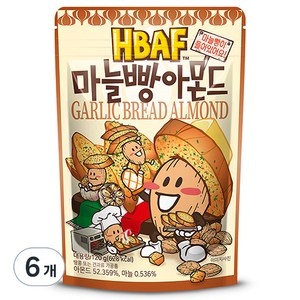 바프 마늘빵 아몬드, 120g, 6개