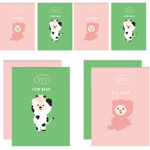 아트모아 곰 종합장 20p, 8개, 랜덤발송