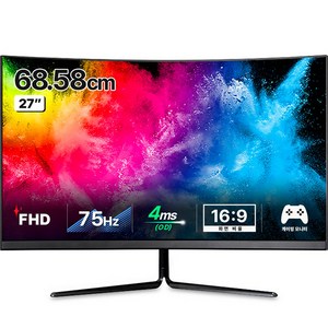 한성컴퓨터 FHD 1500R 커브드 75Hz 게이밍 모니터, 68.6cm, TFG27F07V(일반)