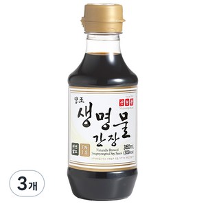 신앙촌 양조 생명물 간장, 360ml, 3개