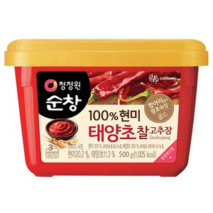 청정원순창 100% 현미 태양초 찰고추장, 500g, 1개