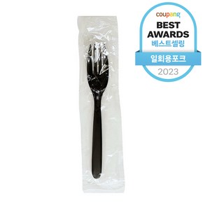 생활을그리다 개별포장 일회용 포크 16cm 블랙, 1개입, 300개