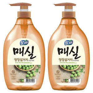 참그린 매실 청정설거지 주방세제, 960ml, 2개