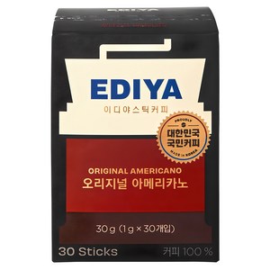 이디야 오리지널 아메리카노 스틱커피, 1g, 30개입, 1박스