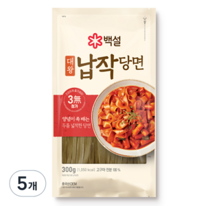 백설 대왕 납작당면, 300g, 5개