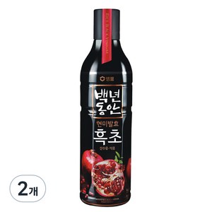 샘표 백년동안 현미발효 흑초 산수유 석류, 900ml, 2개