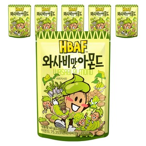 바프 와사비맛 아몬드, 40g, 6개