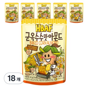 바프 군옥수수맛 아몬드, 40g, 18개