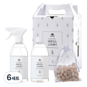 줌100%편백수 피톤치드 스프레이 500ml+리필500ml+편백칩증정 세트, 6세트