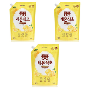 퐁퐁 레몬식초 주방세제 파우치형, 1.2L, 3개