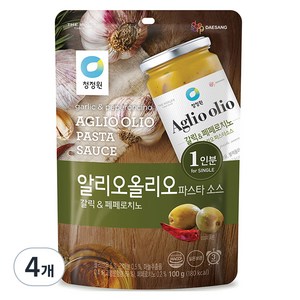 청정원 알리오올리오 파스타소스 싱글파우치, 100g, 4개