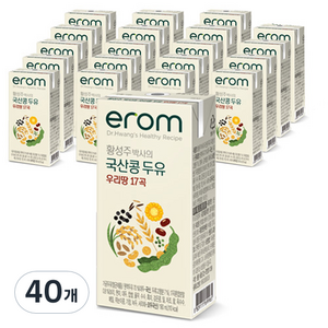 이롬 황성주 박사의 국산콩 두유 우리땅 17곡, 190ml, 40개