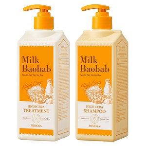 밀크바오밥 하이세라 샴푸 미모사 500ml + 트리트먼트 미모사 500ml, 1개